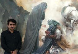فیلم/ بحرینی: نقاشی‌‌هایم روضه‌ تصویری است و نسل امروز به چنین روضه‌هایی نیاز دارد
