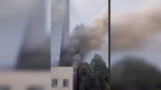 مهار آتش‌سوزی گسترده در هتل ۱۵ طبقه در بزرگراه چمران
