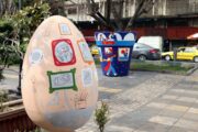جانمایی گلدان‌های نوروزی و تخم‌مرغ‌های رنگی به مناسبت ماه مبارک رمضان و عید نوروز در سطح شهر